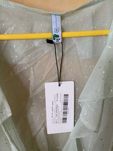 Green Ruffle Sheer Top