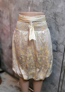 Beige Printed Skirt