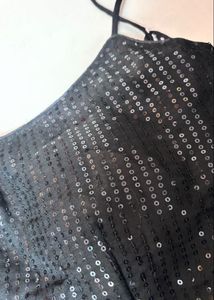 Y2K Sequined Black Blouse