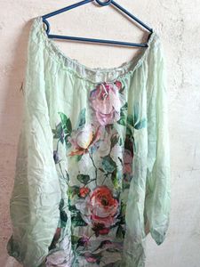 Oversized See-through Mesh Top Blouson Multicolour