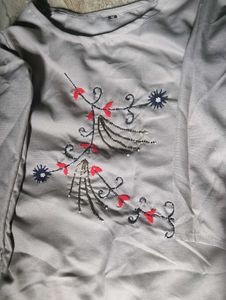 A Grey Embroidery Kurtas