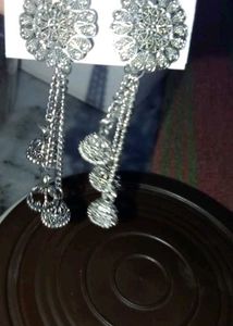 Silver Jhumka Earrings