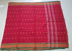 New Red pure Cotton Emboidered Saree🌻