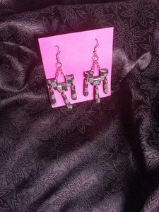 Handmade Pixelated H Earrings