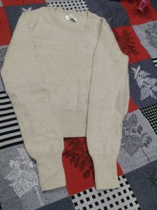 Beige  furr Knit Pullover