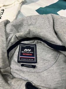 Trendy Grey Cropped Hoodie