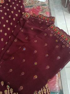 Maroon Dress Material