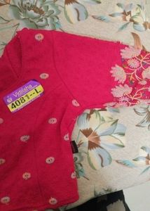 Red Embroidered Blouse