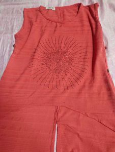 Pink Top With Black And White Inner