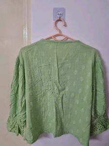 Green Embroidered Top