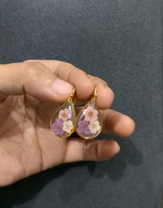 Real Flower Resin Earrings