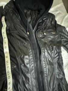Leather Jacket With Hoodie