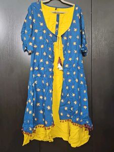 Stylish Blue & Yellow Kurta