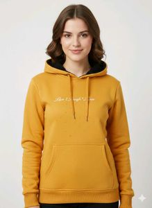 Stylish Mustard girls Hoodie with heart print