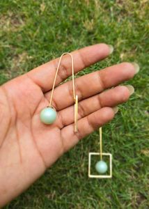 Contemporary Geometric Ball Drop Earrings