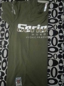 Olive Green Graphic T-Shirt