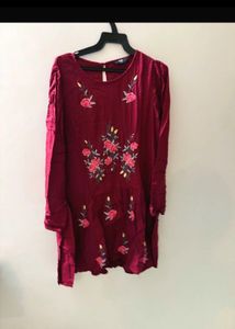 Maroon Floral Dress Size M