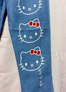 Cute Hello Kitty Denim Jeans