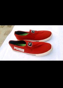 Puma Burgundy Slip-On Sneakers