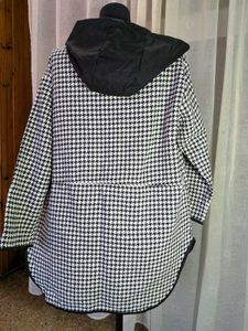 Houndstooth Hooded Coat