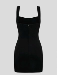 Square Neckline Black Short Dress In Size &#34;Xs&#34;