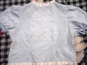 Light Blue Ruffle Blouse