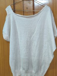 Cold Shoulder White Top