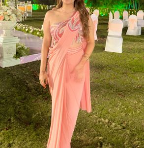 Designer Ready To Wear Saree With Sequenced Blouse