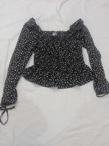 Floral Print Smocked Top