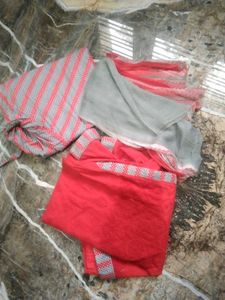 Red & Grey stitched Kurthi Set