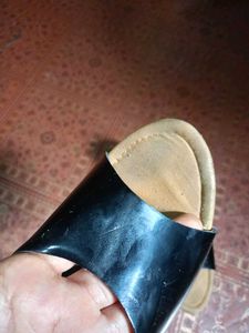 Vintage Black &amp; Wood Clogs