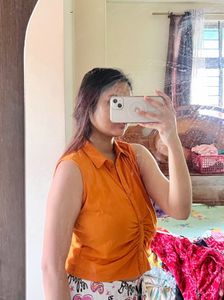 🍊BRIGHT ORANGE SUMMER TOP