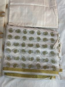 Paisley White Banarasi Suit
