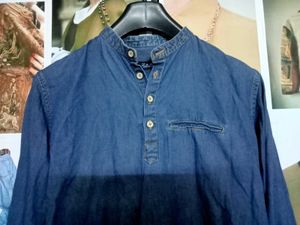 Denim Short Kurta Shirt