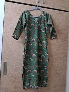 Green Printed Kurta (kalamkari handloom)
