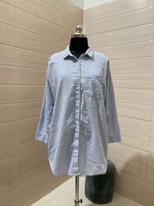 Pintresty Nightwear Shirt Striped Blue