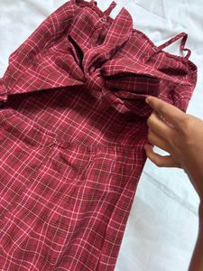 Red Plaid Mini Dress