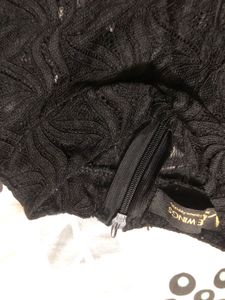 Black Mesh Belled Sleeves Top