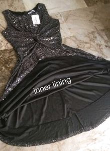 MISS POEM Brand New Mirror sequence midi dress