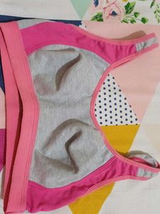 Pink & Gray Sports Bra