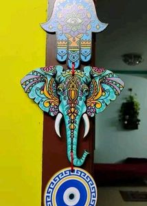 Shivmaan Art Designer Elephant Wooden Wall Hanging