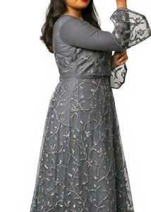 Elegant Grey Dress with Jacket