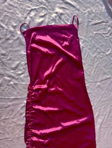Brand New (Urbanic) Satin Ruched Cowl Neck Dress