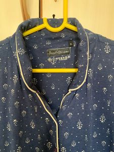 Sweet Dreams Navy Printed Shirt Pyjama Set