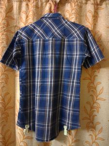 Blue Plaid Short Sleeve Shirt