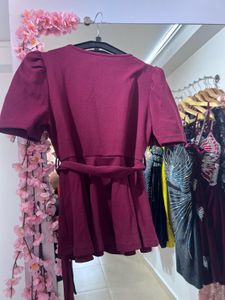 Burgundy Wrap Top