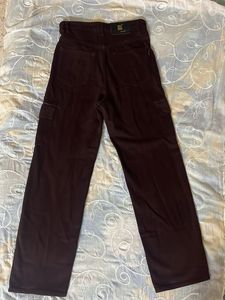 Coffe Brown Denim Wide Leg High Rise Jeans