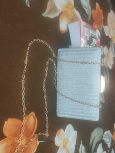 beautiful silver clutch bag
