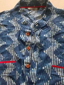 Pure Cotton Indigo kurta Set For Boys