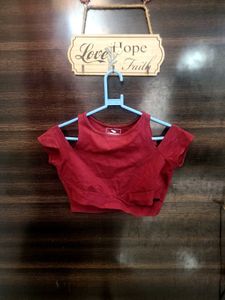 Cute Red Cut Out Top